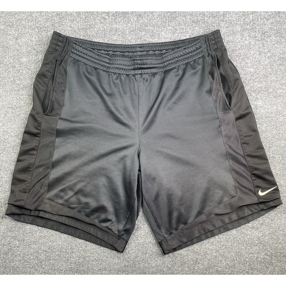 Nike Basketball Shorts Mens Large Black Mesh Lined Athletic Gym Pockets